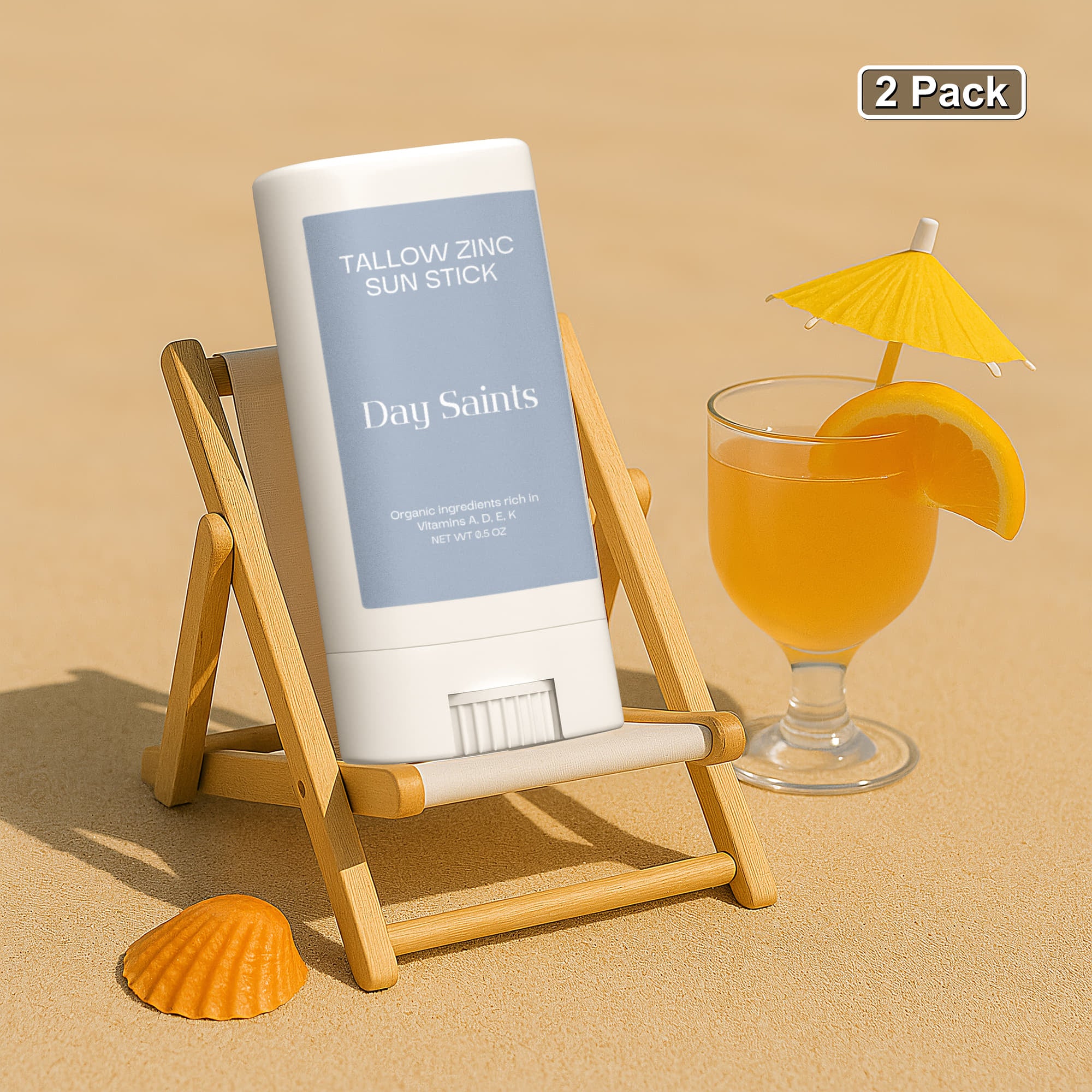 2 Pack Tallow Zinc Sun Stick
